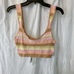 L*Space Women Sz S Buena Vista Crochet Bralette Crop Top Festival Beach Boho NWT